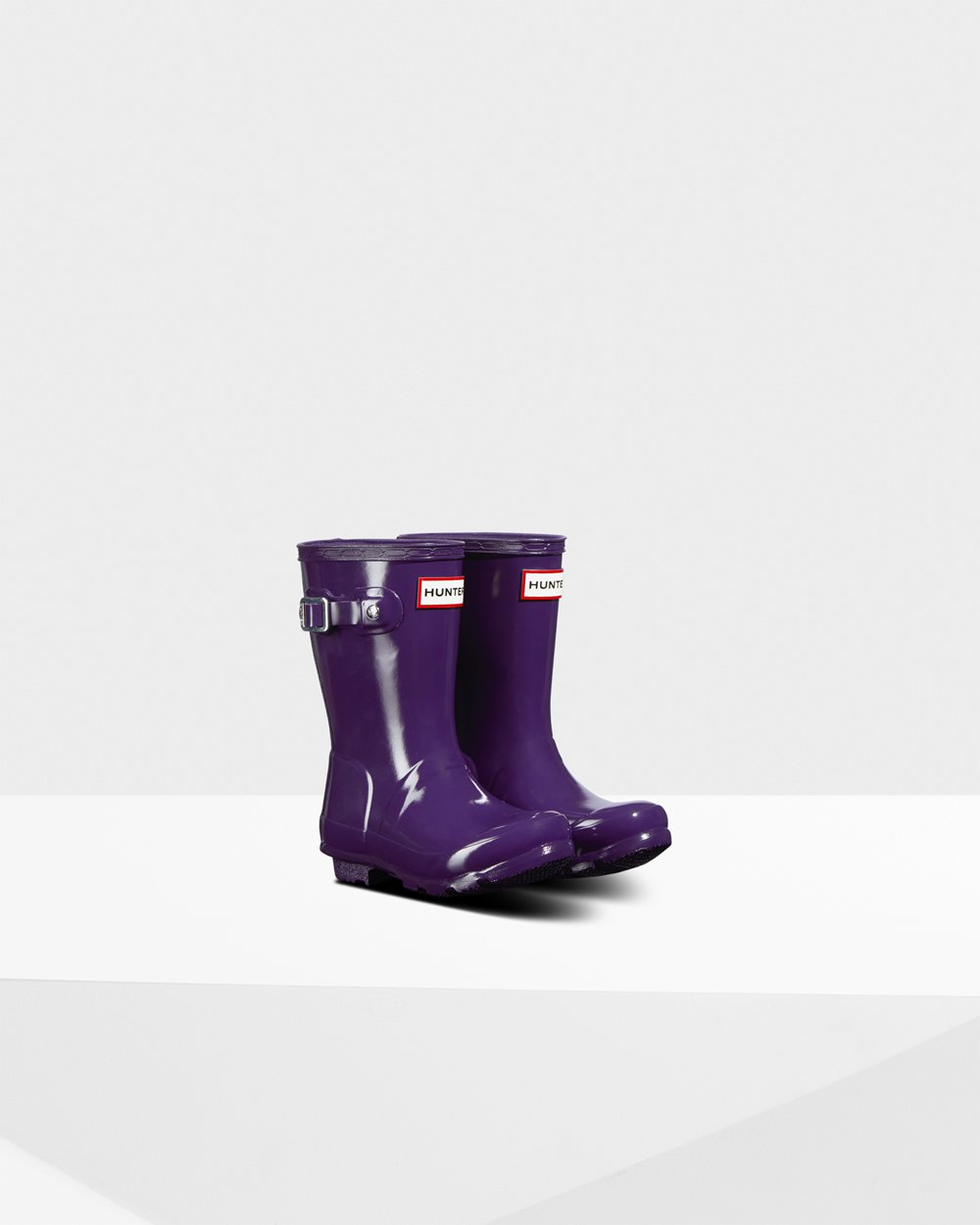 Hunter Niños Original Little Gloss - Botas de Lluvia Azules Moradas - 568-MYWKEA